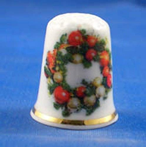 Porzellan-Fingerhut zum Sammeln von Weihnachtskranz