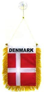 AZ FLAG - Wimpel Dänemark - 15x10 cm - Dänische Mini Flagge 10 x 15 Cm - Auto Pennant Spezielle Auto