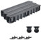 3m Entwässerungsrinne Tiefe 148mm Belastungsklasse C250, Gußrost komplett SET (schwarz)
