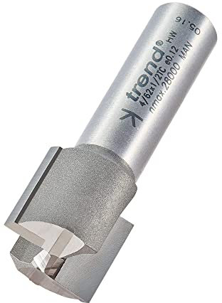 Trend Professional Two Flute Router Cutter Bit, 1/2 Inch Shank, 21mm Cut Diameter & 19mm Cut Length, Tungsten Carbide Tipped, 4/62X1/2TC