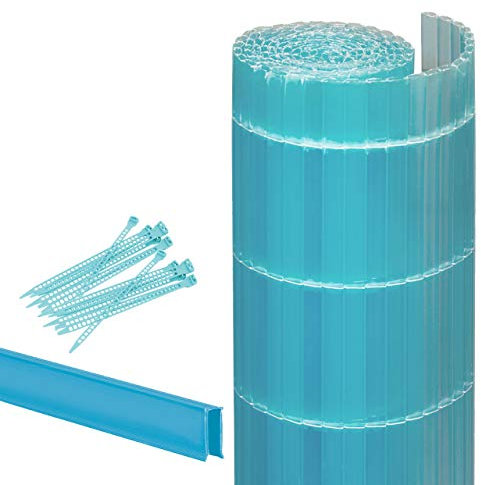 Videx-Sichtschutzmatte Rügen SUNLINE, Kunststoff Azur, 25 Schlaufen, 3m U-Profil, 180 x 300cm