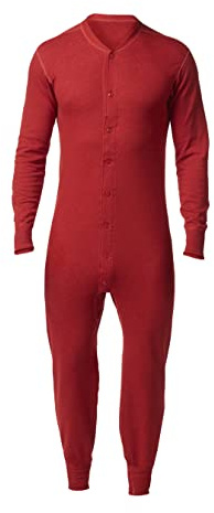 Stanfield's Men's Premium Cotton Long Sleeve Thermal Union Suit, Red, X-Large