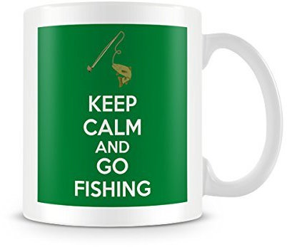Behind The Glass - Keep Calm and Go Fishing - Printed Funny Mug - Great Gift/Present Idea, Ceramic, 11fl.oz.