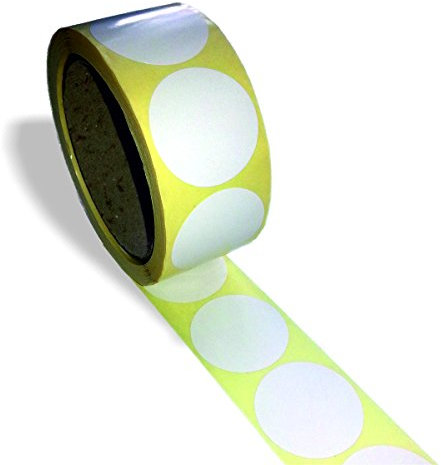 Markierungspunkte, weiß, 500 Stück auf Rolle, 40 mm Durchm. / Klebepunkte/Haftetiketten