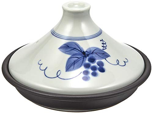 Porcelain tagine pot 21cm (heat-resistant ceramic plate) Grape picture ID-09-03 (Japan import / The package and the manual are written in Japanese)