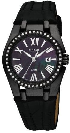 Pulsar Damen analog Quarz Uhr mit Leder Armband PXT689X1
