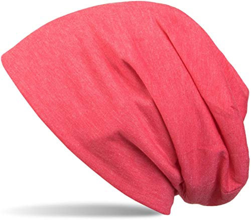 styleBREAKER Klassische Slouch Beanie Mütze, leicht und weich, Longbeanie, Unisex 04024018, Farbe:Koralle