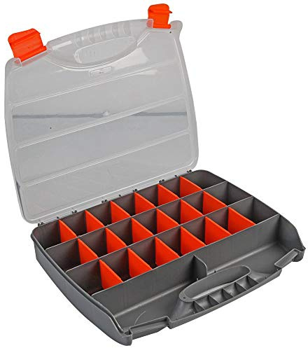 Duratool D01927 Compartment Storage Box, Orange - 60mm x 380mm x 310mm