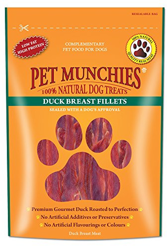 Pet Munchies Duck Breast Fillets Dog Treats, Premium Dog Chews with Natural Real Meat, Low in Fat and High in Protein 80g