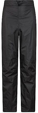 Mountain Warehouse Spray Short Waterproof Trousers - Taped Seams Rain Pants, Ripstop, Half Leg Zip - for Spring Summer, Travel & Outdoors Black (Short Length) XS