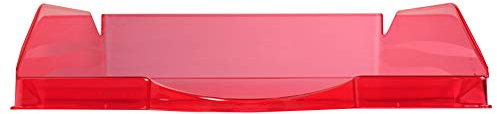 Exacompta 12354D Premium Briefablage Ecotray DIN A4. Idealer Briefkorb für Ihre Organisation. Robuster und stapelbarer Ablagekorb himbeer transluzent