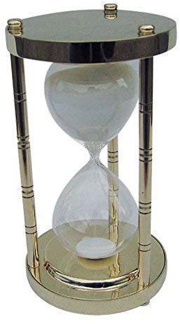 Glasenuhr, Stundenuhr, Sanduhr, Große Sanduhr, Messing poliert 30 Minuten