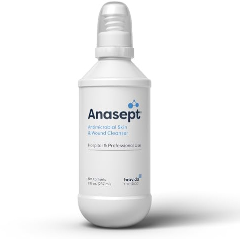 Anasept Antimicrobial Skin and Wound Cleanser, 8 oz. Bottle with Finger Sprayer, Wound Spray, Sterile Rinse, Healing Spray for Hospital and Professional Use
