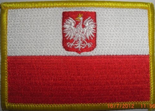 Polen mit Wappen Aufbügler Aufnäher Patch Fahne Flagge