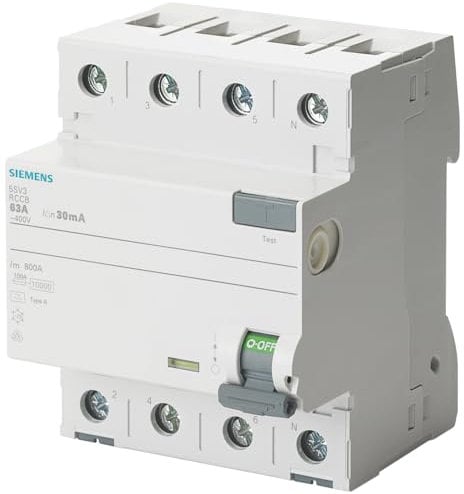 Siemens 5SV – Interruttore differenziale clase-a 4 poli 25 A 30 mA 70 mm