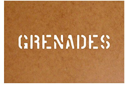 Grenades Schablone Bundeswehr Ölkarton Lackierschablone 2,5x16cm #15168