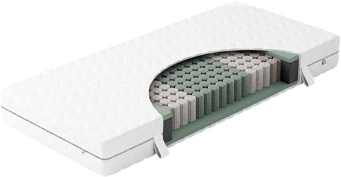 verapur Classic Taschenfederkern Matratze 180 x 220 cm H3, 7-Zonen, 21cm hoch, TFK Tonnentaschenfederkernmatratze, waschbarer Bezug, Öko-Tex