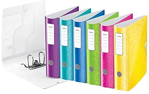 Leitz 11060099 Active WOW Qualitäts-Ordner 180° (A4, Polyfoam, Breit) 1 Stück, farblich sortiert