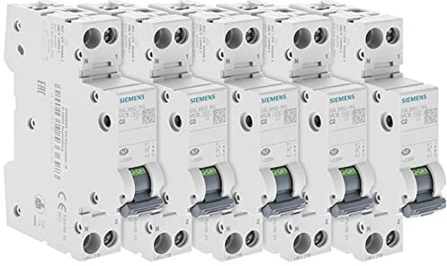 Lot de 5 Disjoncteurs électriques phase + neutre 2A