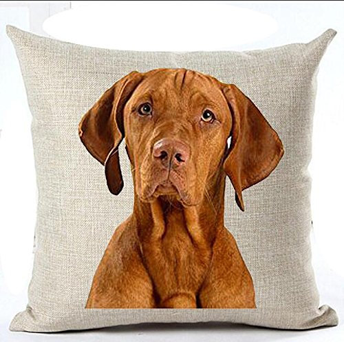 FELENIW Kissenbezug, Motiv: Beagle, Dackel, Vizsla, aus Baumwollleinen, dekorativ, 45,7 cm, quadratisch, 6 Stück