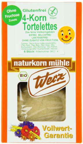 Werz 4-Korn-Vollkorn-Tortelettes glutenfrei, 2er Pack (2 x 140 g) - Bio