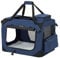 Feandrea Hundebox faltbar, Transportbox Hund, M, Hundetasche, Oxford-Gewebe, Netzstoff, atmungsaktiv tragbar transportabel, Metallrahmen, mit Griffen, Taschen, 60 x 42 x 42 cm, dunkelblau PDC60Z
