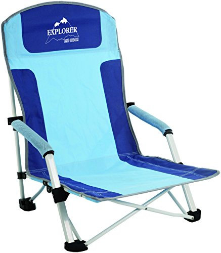 EXPLORER Strandstuhl Bula Faltstuhl Faltsessel Klappstuhl Seitenführung 57x50x73,5cm (3,1kg.) klappbar faltbar Stahl stabil *belastbar bis zu 100 kg* Liege Camping Angeln Angler Outdoor Wandern Sommer Strand