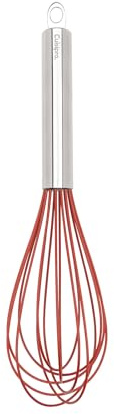 Cuisipro Balloon Whisk, Red, Silicone/Stainless Steel, Non-Stick Friendly, Heat Resistant, Flexible, 12”, 30.5cm