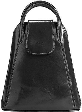 piké Damen Rucksack FATA BUONA Echt Leder Made in Italy, Leder Citytasche, Handtasche zum Umhängen, Rucksack wandelbar, Shopper mit Magnetverschluss
