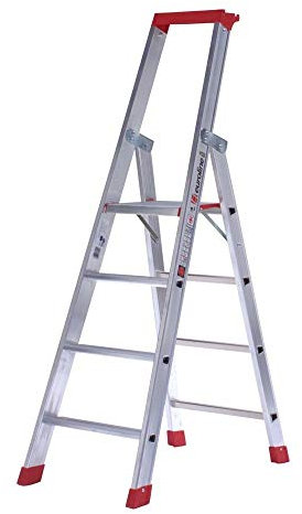 Alu-Stufenstehleiter mit Sicherheitsbrücke 4 Stufen