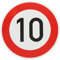 Original Verkehrszeichen 10 KM/H Schild Nr. 274-10 DN 600 mm StVO Geburtstagsschild RAL Straßenschild Schild Geschenk Verkehrsschild Straßenschilder