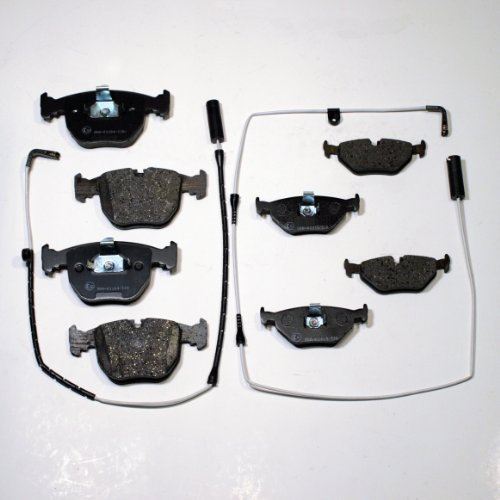 Autoparts-Online Bremsbeläge/Bremsklötze/Bremsen + Sensoren vorne + hinten für BMW 3er E90/E91/E92/E93, 4 Bremsbeläge pro Achse mit Stecker, ECE R90 geprüft