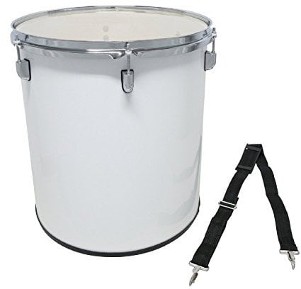 GEWA Marching Drum, Marschtrommel, Surdo 16 x 16 Holzkessel weiß, inkl. Trageriemen