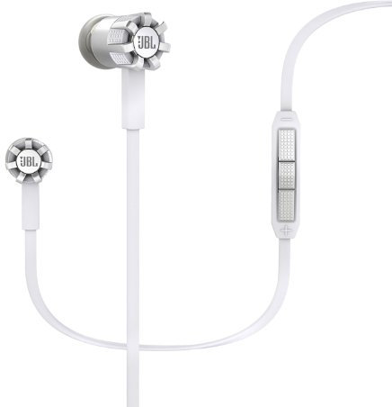 JBL Synchros S200i Audio In-Ear Headphones with 3-Button Remote/Mic/Volume and PureBass Performance Tecnology Compatible Apple iOS Devices - White