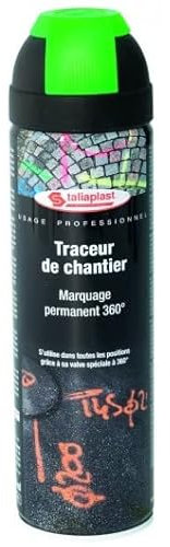 Taliaplast - Bombes de peinture de traçage 500ml - Coloris: Vert fluo