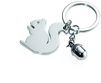 TROIKA Schlüsselanhänger ,,GILRS BEST FRIEND Squirrel - KR15-30/CH - Eichhörnchen und Eichel - mit SWAROVSKI® Kristall - glänzend, silber - das Original von TROIKA