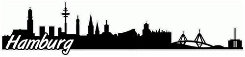 Samunshi® Hamburg Skyline Aufkleber Sticker Autoaufkleber City Gedruckt - 15x3,4cm schwarz