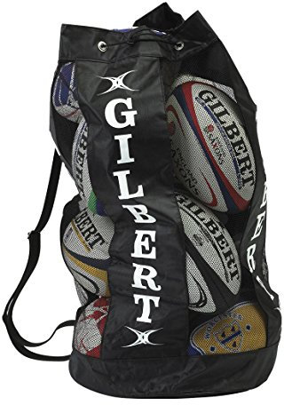 Gilbert Porte-Ballon de Rugby Respirant pour Homme (Peut contenir 12) – Noir