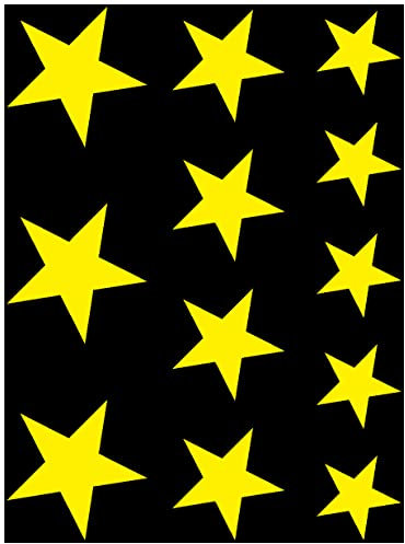 Samunshi® Wandsticker Sterne Set 'gefüllt' 15x20cm gelb
