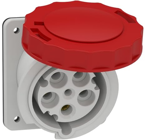 Schneider Electric 81283 PratiKa Recessed base with inclined outlet - 63A - 3P+N+T 380-415 VAC IP67
