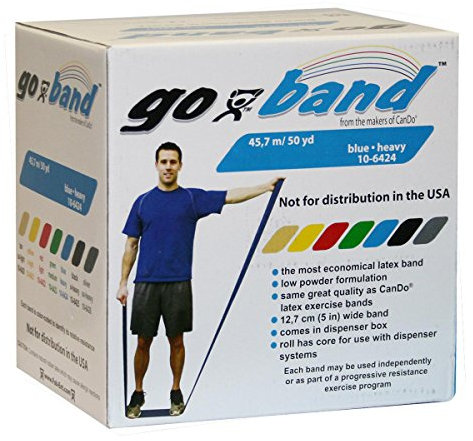 CanDo Trainingsband / Gymnastikband, Länge 45 m, Go-Band, blau (schwer)