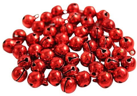 Kleenes Traumhandel Glöckchen - Kupferglocken - hochwertige Schellen - robuste Glöckchen zum Basteln und Dekorieren - Glocken mit Ösen - 11x7 mm (Rot)