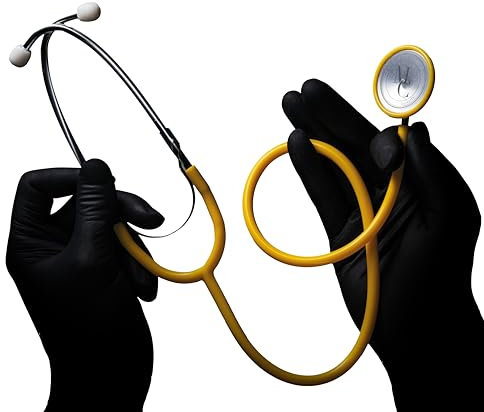 Flachkopf Stethoskop, Med-Comfort, gelb, 1 Stück - Hochwertiges Stethoskop für Ärzte und Krankenschwestern