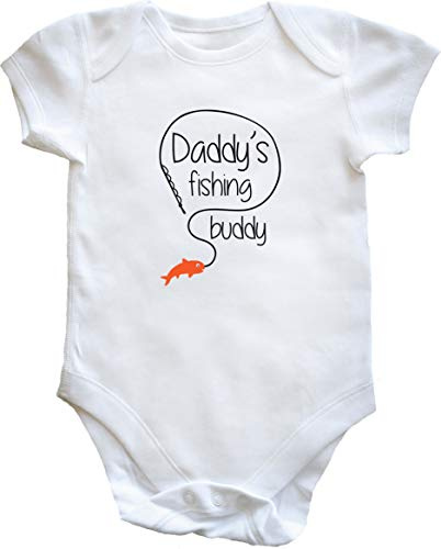 Hippowarehouse Daddy's Fishing Buddy Baby Vest Bodysuit (Short Sleeve) Boys Girls