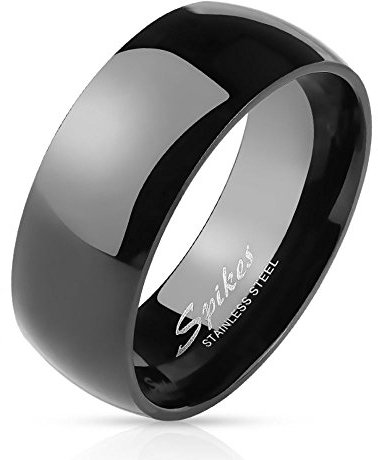 Bungsa 54 (17.2) Edelstahl Ring schwarz glänzend klassisch für Damen & Herren 49-70