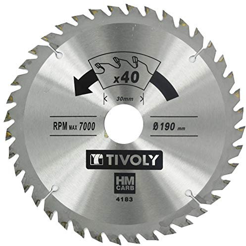 Tivoly Xt50514004183 Lame de Scie Circulaire Finition Ø 190mm, Alésage 30mm, 40 Dents Carbure, Bague de Réduction Ø20mm