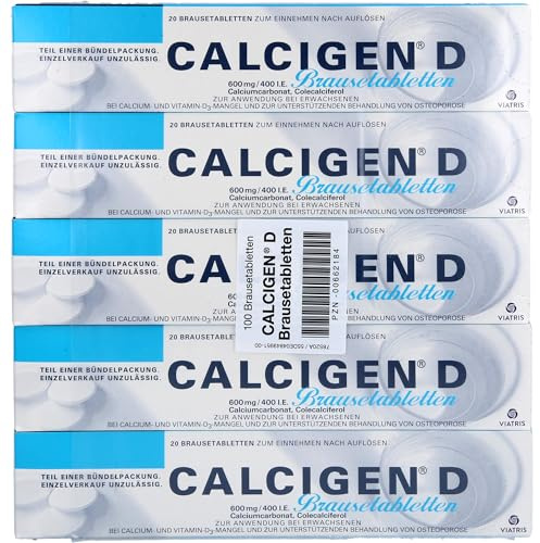 CALCIGEN D 600 mg / 400 I.E. Brausetabletten bei gleichzeitigem Calcium- und Vitamin D-Mangel, 100 St. Brausetabletten