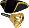 SCHWARZER DREISPITZ Hut MIT EINEM GOLDENEN Kordel Rand UND Einer GOLDENEN Glocke WIE DIE MITTELALTERLICHEN STADTSCHREIER= VON ILOVEFANCYDRESS®