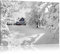 Pixxprint einsame Hütte in schöner Winterlandschaft B&W, Größe: 60x40cm, Leinwandbild, fertig gespannt, Wandbild, Dekoration, Kunstdruck, kein Poster