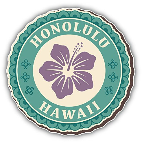 postwalldecor Honolulu Hawaii Vintage Label Hochwertigen Auto-Autoaufkleber 12 x 12 cm